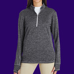 Women's Brushed Terry Heathered Quarter-Zip Pullover